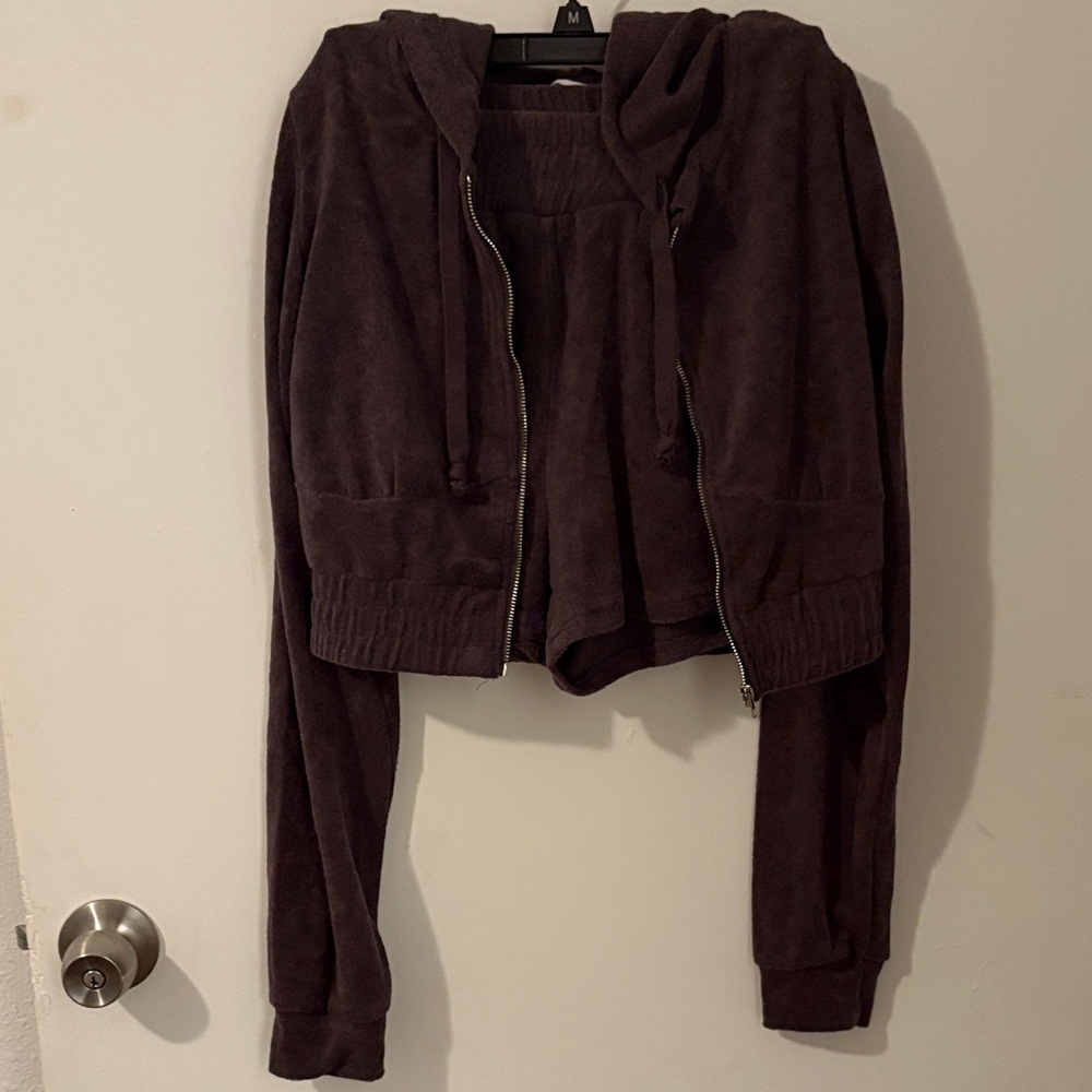 Gray Terry Cloth Short Set